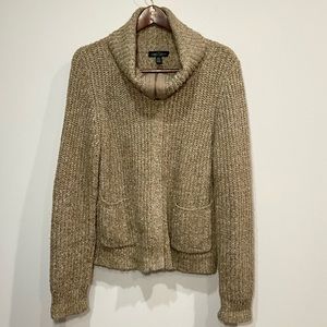 Lauren Ralph Lauren LRL Lauren Jeans Co. Brown Knit Zip Front Cardigan Size XL